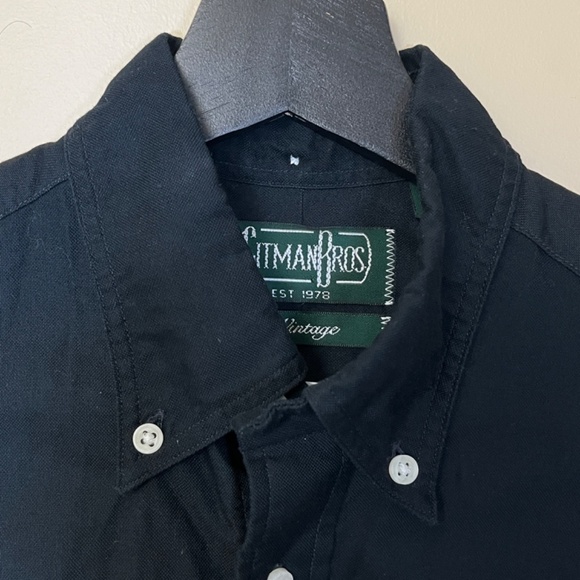 Gitman Bros Vintage Cotton Button Down Long Sleeve Shirt - Men's Size S - Black - Picture 3 of 11